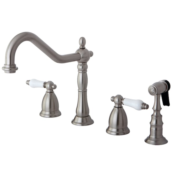 KS1798PLBS Widespread Kitchen Faucet, Brushed Nickel
